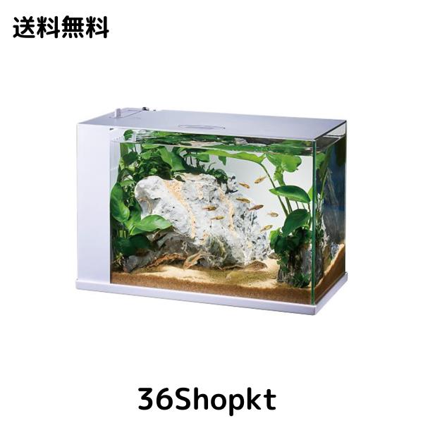 ジェックス GEX ガラス AQUARIUM ラクテリア 水換え簡単水槽 サカナ用 フィルター・LED付き W34×D17.5×H24cmホワイト