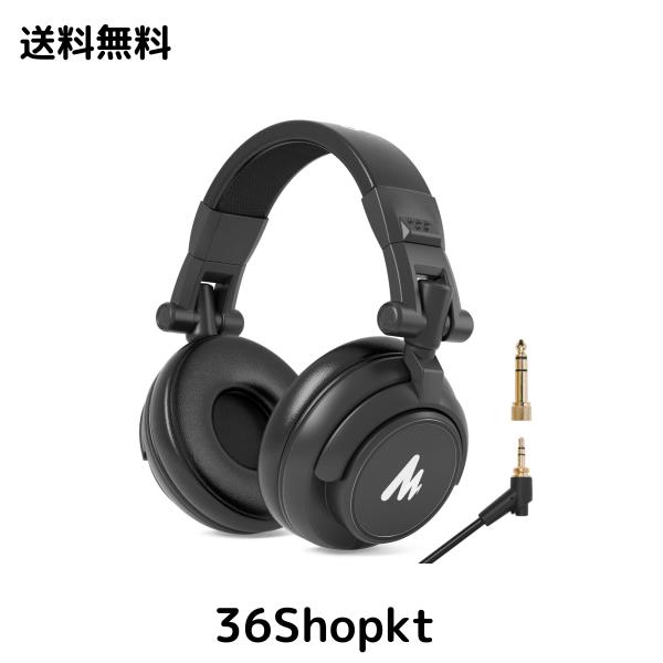 MAONO モニターヘッドホン ヘッドフォン 有線 オーバーイヤー ヘッドホン DJ用ヘッドホン 密閉型 遮音 折り畳み可能 50mm径ドライバー搭