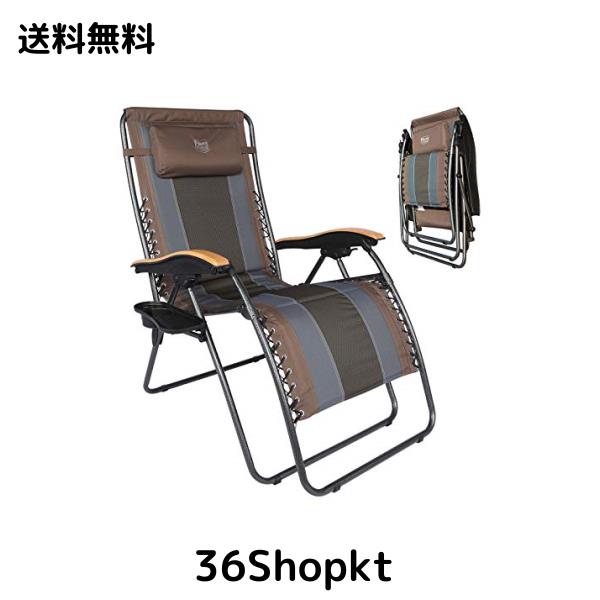 TIMBER RIDGE リクライニングチェア 折りたたみ アウトドア 耐荷重160kg ワイド(座幅60cm) 角度調節 インフィニティチェア キャンプ カッ