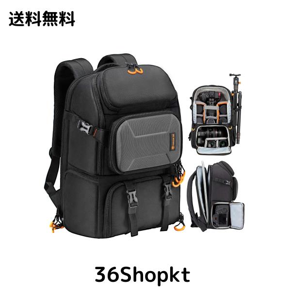 [TARION] PBL カメラバッグ サイドアクセス 一眼レフカメラパック 大容量 14.6L 小物収納 カメラリュック バックパック 撥水加工 盗難防