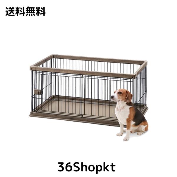 アイリスオーヤマ 犬 倶楽部 ウッディサークル 置き目印字機 赤銅色 中型犬用 幅120×奥ふかさ66.5×高さ55.5糎 PWSR-1260L