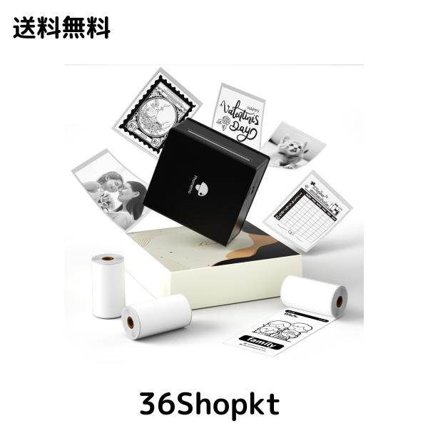 Phomemo M02 スマホ対応 サーマルプリンター 3ロールシール付き セット ポータブル型 ミニプリンター メモプリンター モバイルプリンター