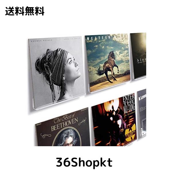 NIUBEE 透明 レコードラック アクリル製 レコード壁掛け棚 「6個セット