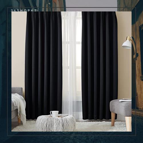 Hansleep カーテン 1級遮光 4枚組 ブラック 幅100cm×丈200cm UVカット 断熱 防寒 防音 省エネ 厚手 無地 おしゃれ カーテンセット 洗えの通販は 5,518円