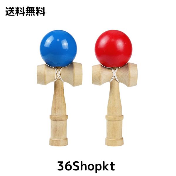 Fantasyon けん玉 大空 （赤、青）2点セット 剣玉 木製 競技用けん玉
