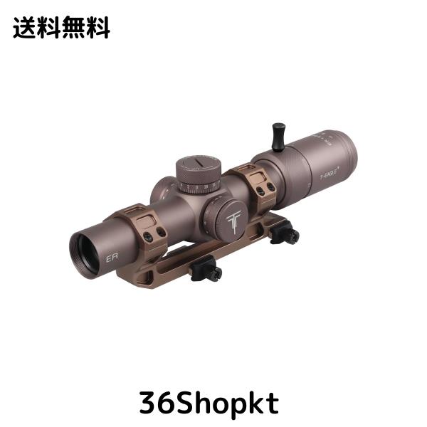 T-EAGLE ライフルスコープ 1.2-6x24IRHK-DE可変倍率 ショートスコープ ミル・ドット (ワンピースマウント付)