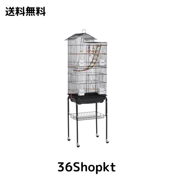 【特価セール】Yaheetech 鳥かご 鳥ケージ スタンド付き 46x35.5 Yaheetech 鳥かご 鳥ケージ スタンド付き 46x35.5x158.5cm 大型 高強度