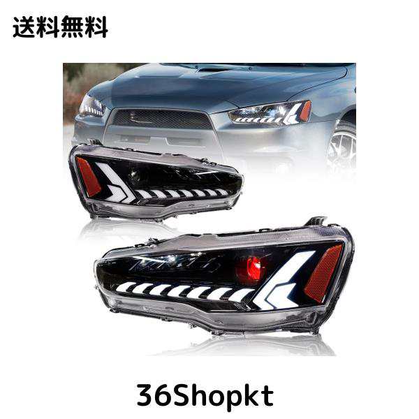 LUYUN 三菱 ランサーエボリューションX ヘッドライト CZ4A 全LED E-MARK付き オープニング機能 流れるウインカー for MITSUBISHI LANCER