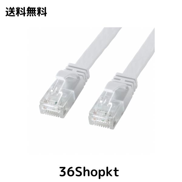 サンワサプライ(Sanwa Supply) カテゴリ6AフラットLANケーブル(ホワイト・30m) KB-FL6AL-30W