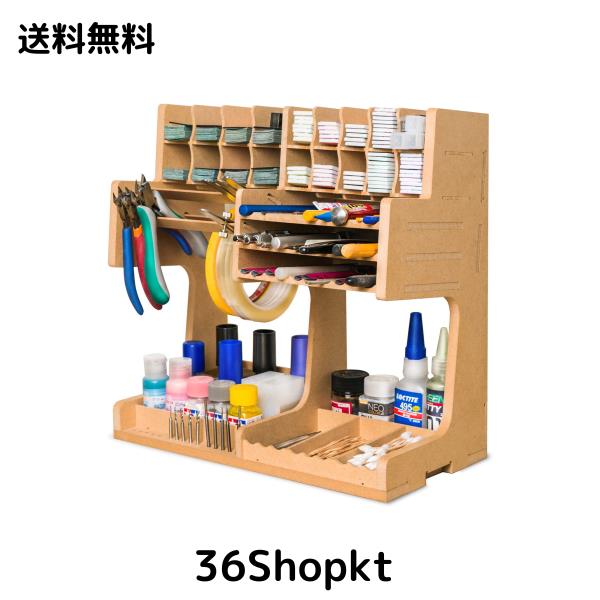 Bucasso プラモデル ペイントラック モデルツール収納ラック MDF素材 ガンプラ 工具収納 筆収納 専用塗料ラック 工作用品置き場 筆/ツー
