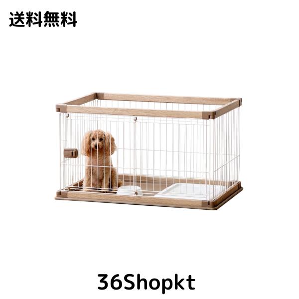 アイリスオーヤマ 犬 組み立て簡単 サークル ウッディサークル ロータイプ ライトナチュラル 小型犬用 幅97.5×奥行66.5×高さ55.5cm PWS