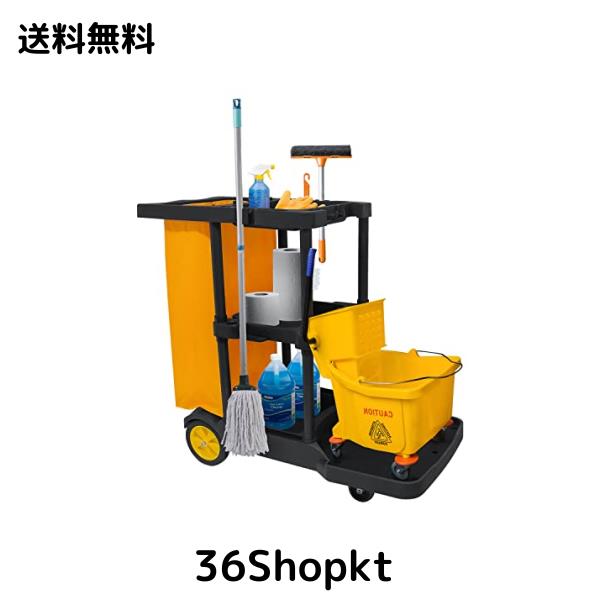 多機能 掃除カート 業務用 メンテナンスカート 122x52x79cm 清掃用品 ツールカート 清掃台車 ツールカート 大容量 移動可能 清掃台車 耐