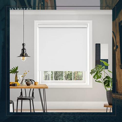 Deconovo プルコード式 ロールスクリーン 幅130cm 丈135cm ホワイト ロールカーテン 1級遮光 100%遮光 保温 断熱 遮熱 防音 防寒 UVカッ