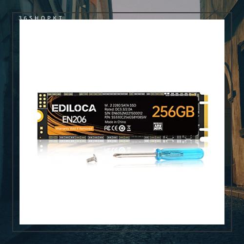 EDILOCA EN206 SSD 256GB M.2 2280 3D TLC NANDフラッシュ搭載 SATA III 6Gbps エラー訂正機能 低消費電力 耐衝撃 内蔵型SSD Ediloca3年
