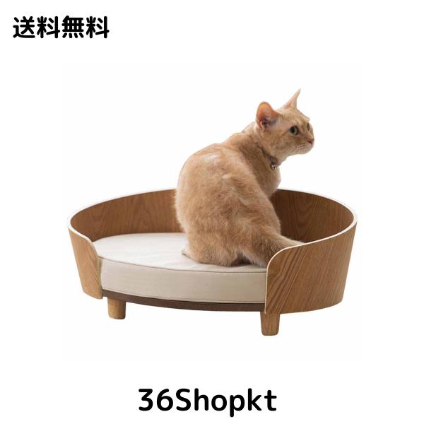アイリスオーヤマ 猫 ベッド 犬 ベッド プライウッド オーバルペットベッド インテリア PW-OPB49 ナチュラル