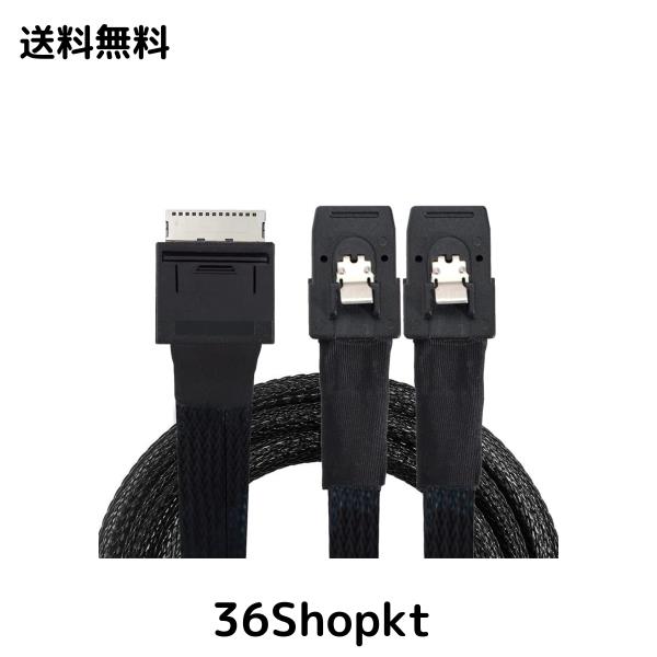Cablec 50 cm OCuLink PCIe PCI Express SFF-8611 8 x 8チャネルからデュアルSFF-8087 4 x SSDデータアクティブケーブル