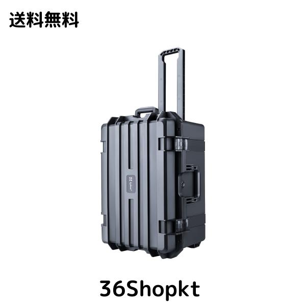 [Lykus] HC-6030 車輪付き防水ハードケース キャリーオンケース キャスター付き 格子状カットスポンジが内蔵 内寸:60x43x27 cm カメラ、