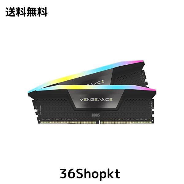 CORSAIR DDR5-6000MHz デスクトップPC用メモリ VENGEANCE RGB DDR5シリーズ (PC5-48000) Intel XMPメモリキット 32GB ブラック [16GB×2の通販は