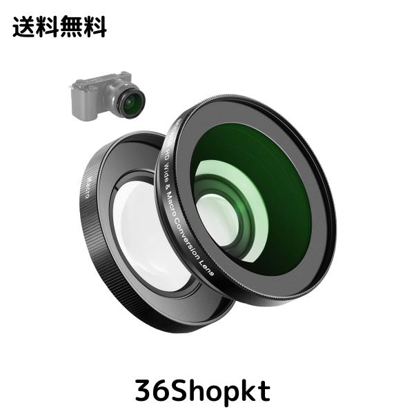 NEEWER 40.5mm HD広角レンズ ZV-1F ZV-E10 A5000 A6000に対応 2in1 18mm広角＆10xマクロ追加レンズ 延長チューブ付き バヨネットマウント