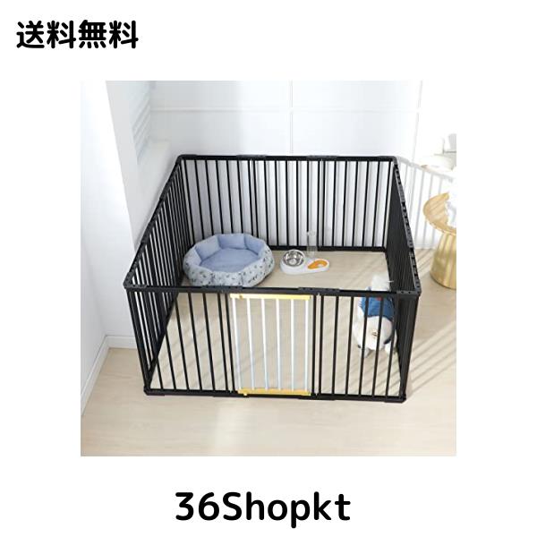 Shinyever ペットサークル 犬 ゲージ 中型犬 ドア付き 幅168*奥行84*高70cm 犬 サークル ペットフェンス 大型 サークルケージ 大型犬用ゲ