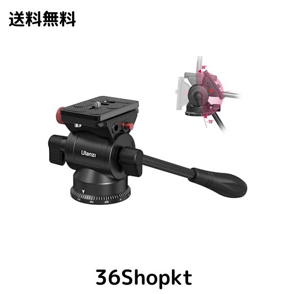 Ulanzi フルード ビデオ雲台 小型カメラ雲台 流体ビデオヘッド 360°回転可能 クイックリリースプレート アルミ合金製 1/4”と3/8”ネジ付の通販は
