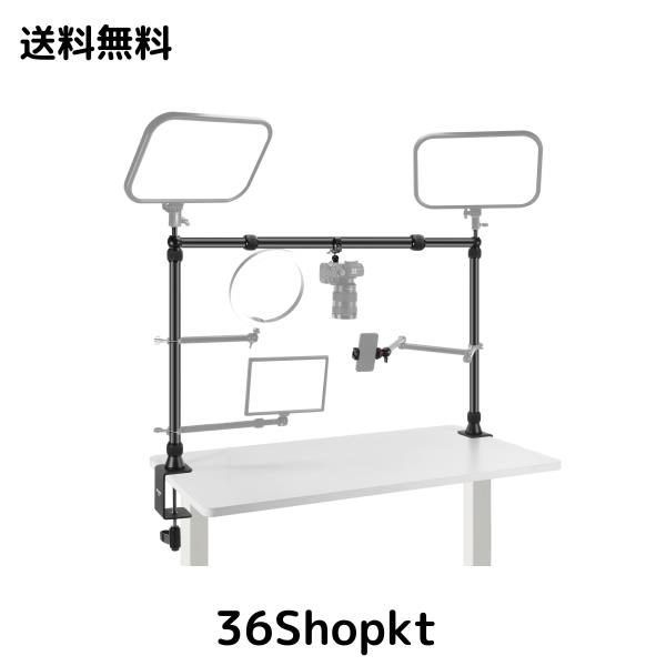 NEEWER カメラデスクマウントスタンド オーバーヘッドカメラマウントリグ デュアルボールヘッドスーパークランプ/スマホホルダー/Cクラン