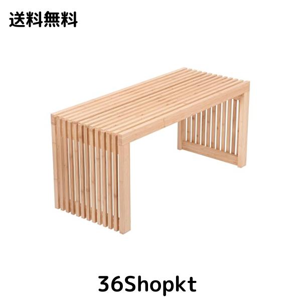 VaLaVie ダイニングベンチ 玄関椅子 リビングルームベンチ 寝室椅子 多機能 幅90×奥行38×高さ42cm 天然竹製チェア 長い 薄い ナチュラの通販は 11,761円