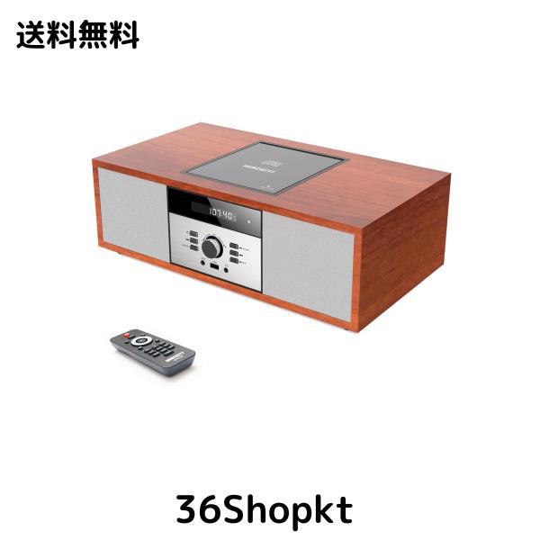 ミニコンポ・セットコンポ CDプレーヤー レトロ/Bluetooth/FMステレオ/USB MP3再生/AUX入力、ヘッドフォンジャック、家庭用コンパクトONE