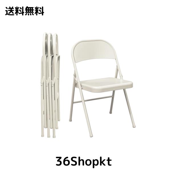 KAIHAOWIN パイプ椅子 4脚セット 折りたたみ椅子 会議椅子 ミーティングチェア 折りたたみチェア 折り畳み いす ダイニングチェア 背もたの通販は