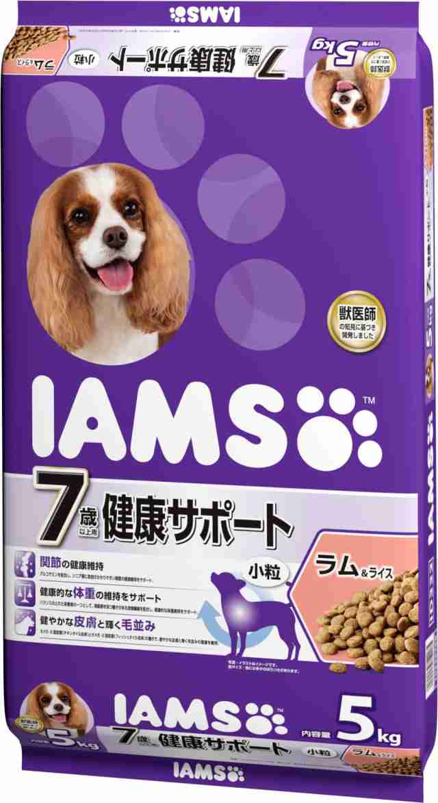 アイムス (IAMS) ドッグフード 7歳以上用 健康サポート 小粒 ラム＆ライス 5kg