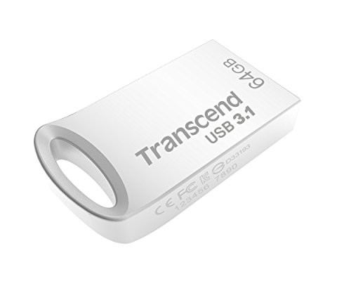 トランセンド USBメモリ 64GB USB 3.1 キャップレス コンパクトタイプ メタル シルバー 耐衝撃 防滴 防塵【データ復旧ソフト無償提供】TS
