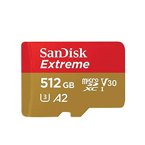 SanDisk 512GB 512G microSDXC [Extreme 160MB / s] microSD Micro SD SDXC UHS 4K U3 V30 A2 C10 Class 10 SDSQXA1-512G Mobile Phone M