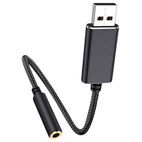 USB外付サウンドカード変換 3.5mmミニジャックイヤホン/マイク変換ケーブル 20cm/100cm【Rosebe】USB to 3.5ｍｍ変換 クイヤホン/マイク