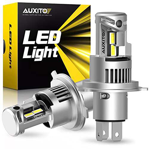 AUXITO H4 Hi/Lo LEDヘッドライト 車用 新基準車検対応 高輝度LEDチップ搭載 爆光 5倍明るさUP 純正ハロゲンと発光点一致 高輝度6000K 12
