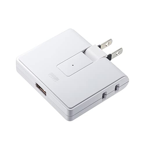 サンワサプライ 電源タップ USB充電ポート付き(コンセント2個口＋USB 1ポート) モバイルタップ TAP-B104UN