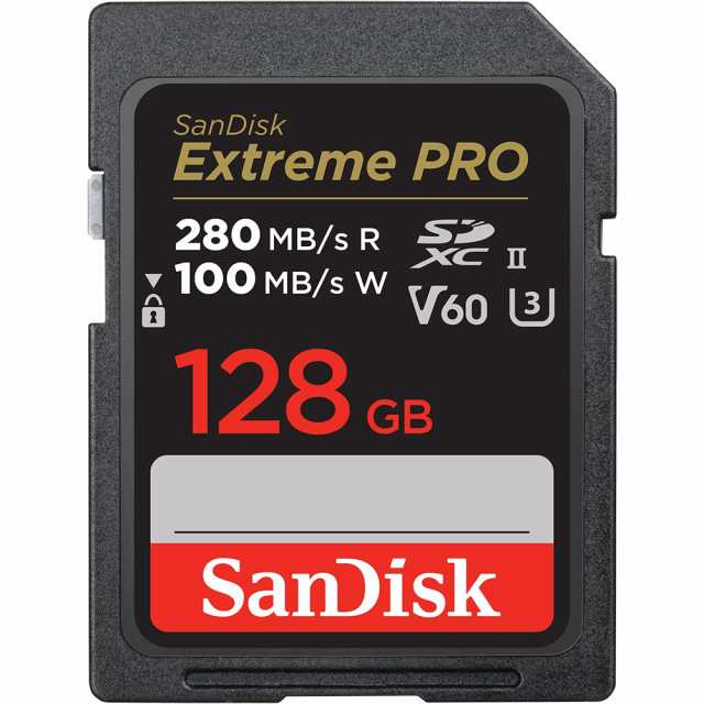 SanDisk (サンディスク) 128GB Extreme PRO SDXC カード 最大280MB/秒 UHS-II Class10 U3 V60