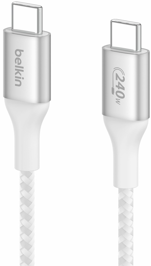 Belkin USB-C to C 編組ケーブル 240W対応 急速充電 PD3.1対応 超高耐久 USB-IF認証 ゲーミングPC/MacBook Pro/MacBook Air/iPad Pro/Sur