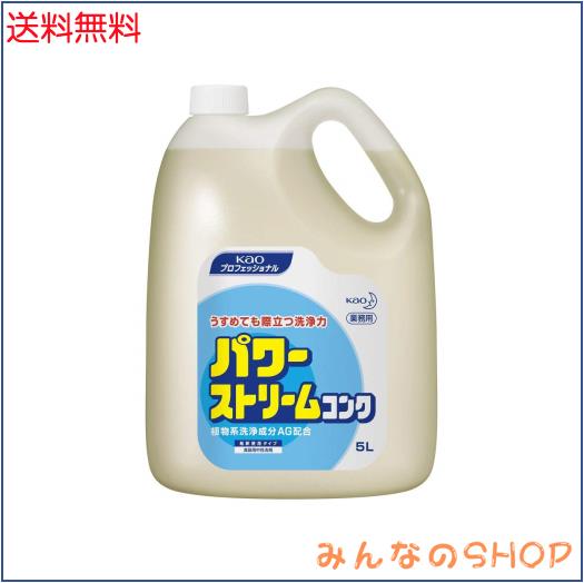 【業務用 食器・野菜用洗剤(無香料)】パワーストリームコンク 5L(花王プロフェッショナルシリーズ)