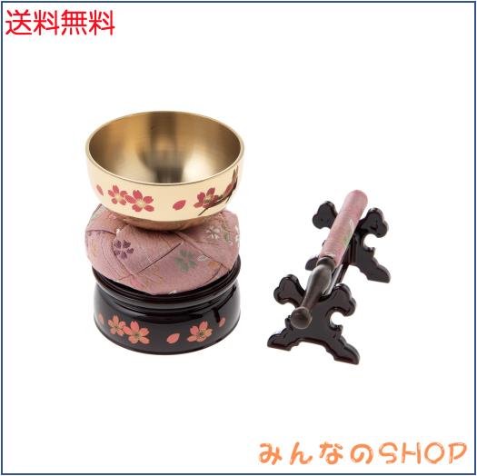 サンメニー ミニ おりん セット 本格 蒔絵 2.5寸 日本製 りん 仏壇りん 現代 仏具 小さい 可愛い 桜 毎日のお供え お参りに 手元供養 ペ