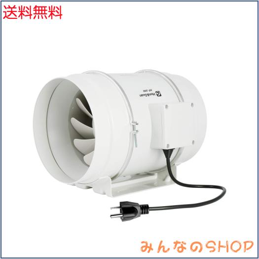 Hon＆Guan ダクトファン 200mm 強力 省エネ 静音 ダクト用換気扇 塗装ブース用 家焼肉 中間取付 丸形タイプ 産業用換気扇 (HF-200P)の通販は