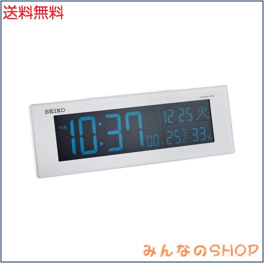 セイコークロック(Seiko Clock) セイコー クロック 置き時計 02:白パール 本体サイズ:7.3×22.2×4.5cm 目覚まし時計 電波 デジタル 交流
