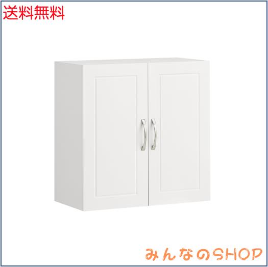 SoBuy 吊り戸棚 壁掛け棚 戸棚 壁面収納 幅60×奥行30×高さ60 可動棚 木製 北欧風 カウンター上収納 ウォール収納 洗面所収納 キッチン