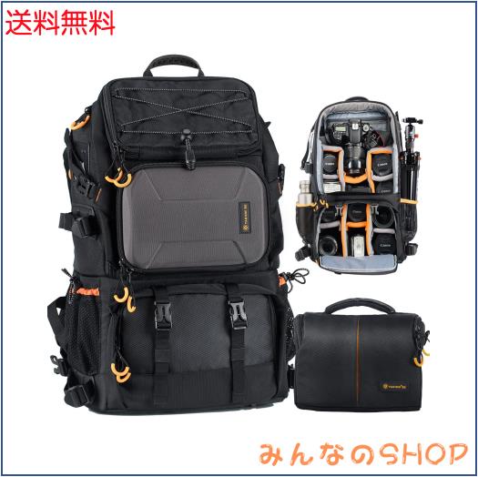 TARION Pro PB-01 カメラバッグ ショルダーバッグ付属 カメラバックパック 2気室 プロ級 一眼レフバッグ カメラバック 登山 パソコン収納