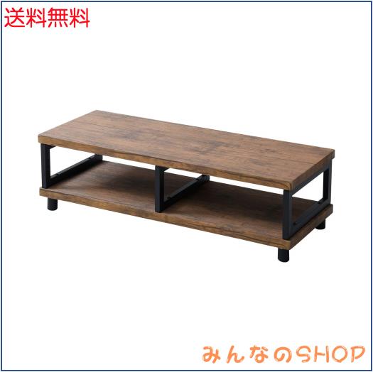 山善(YAMAZEN) テレビ台 ローボード 組立品 幅100 42型TV対応 アンティーク調 アンティークブラウン/ブラック FTR-1040(ABR/SBK)の通販は