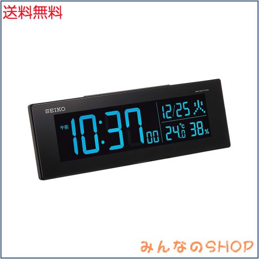 セイコークロック(Seiko Clock) セイコー クロック 置き時計 目覚まし時計 電波 デジタル 交流式 カラー液晶 シリーズC3 01:黒 本体サイ