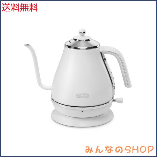 De’Longhi (デロンギ) 明かり喫茶店湯沸かし アイコナ KBOE1220J-W ステンレス鋼 お手手ドリップ 1.0L 判然たるな注ぎ気味合い 見分かりやすい水量計 空だき防