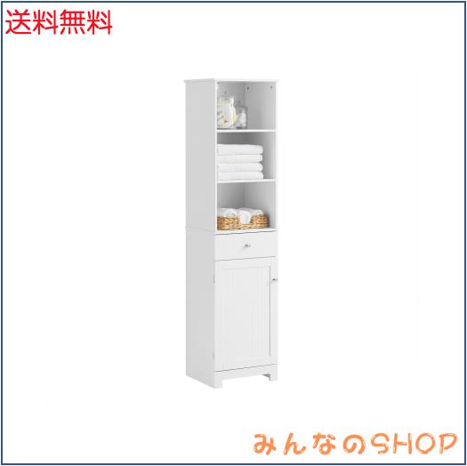 SoBuy 隙間収納 ランドリーラック 食器棚 洗面所 収納 キャビネット 隙間ラック 幅40*奥行35＊高さ161cm 引き出し付き 北欧風 大容量 ラ