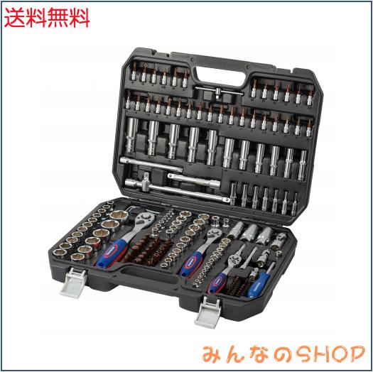 WORKPRO ソケットレンチセット ガレージツールセット 差込角6.35＆9.5＆12.7mm(1/4”＆3/8”＆1/2”) 172点組 ラチェットレンチ 自動車修理 車メ
