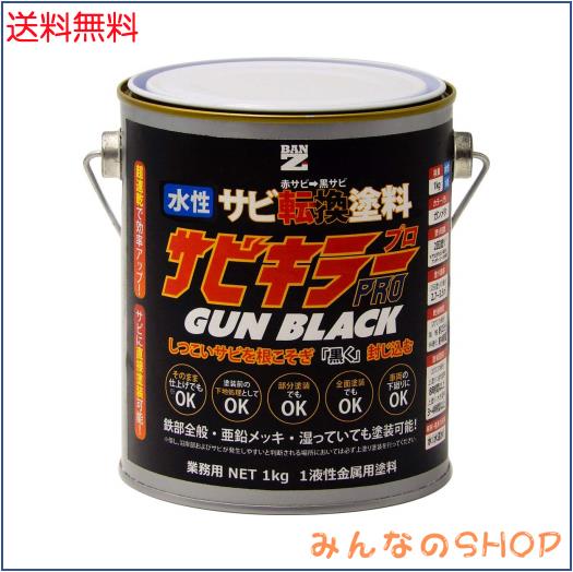 BAN-ZI (バンジ) サビキラープロガンブラック 1kg ガンメタ 水性 錆転換 赤サビ 黒サビ DIY 塗料