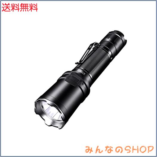 KLARUS XT11R 1300ルーメンUSBC充電式タクティカル懐中電灯、デュアルテールスイッチハンドヘルド懐中電灯、3つの照明モードとストロボ、